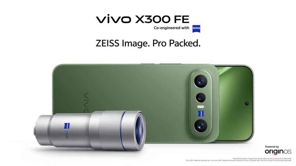 The vivo X300 FE smartphone featuring a 50MP ZEISS camera, Snapdragon 8 Gen 5 processor and premium compact design for the Pakistan market.