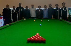 Muhammad Asif competes during the 1st Ali Asghar Valika All Pakistan Invitational Snooker Championship 2026.