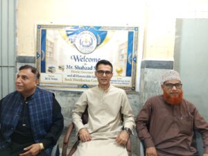 Rotary District 3271 Governor Shahzad Sabir visiting Nooria Rizvia Model Elementary School during a textbook distribution ceremony.