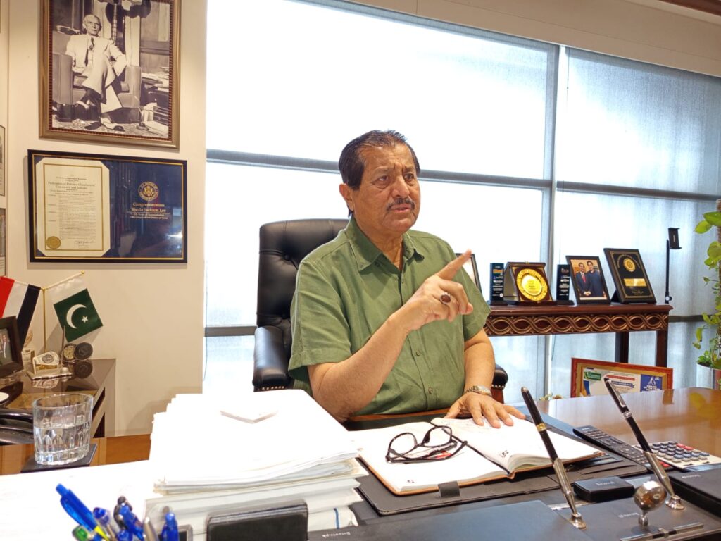 PPP MNA Dr Mirza Ikhtiar Baig speaks to the media during a press interaction in Karachi.