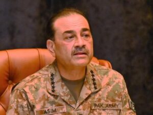 Field Marshal Syed Asim Munir speaks at the National Workshop Balochistan in Rawalpindi on security and counterterrorism.