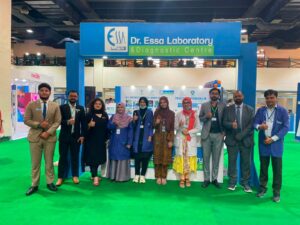 Featured Image ALT Text: Visitors explore the Dr Essa Laboratory booth during Healthcare Expo 2026 in Karachi.