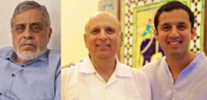 Anas Sarwar, Chaudhry Muhammad Sarwar and Zubair Tufail following congratulations on Anas Sarwar's appointment to the UK Cabinet.