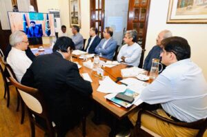 Sindh Chief Minister Syed Murad Ali Shah holds a virtual meeting with Gilgit-Baltistan Chief Minister Advocate Amjad Hussain.