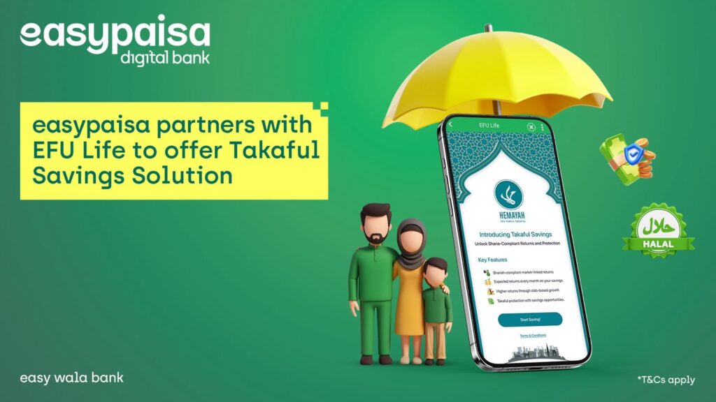 easypaisa Digital Bank and EFU Life introduce a Shariah-compliant Islamic Takaful Savings product for Pakistani customers.