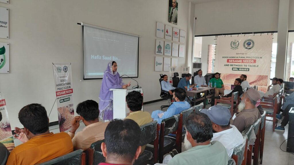 Farmers, exporters and agricultural experts attend a TDAP seminar on maize and sesame seed exports in Sahiwal.