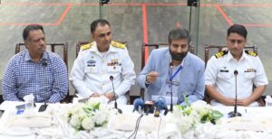 International squash players gather at the Pakistan Navy Roshan Khan–Jahangir Khan Squash Complex in Karachi for the Pakistan Navy Fleet Club Open Championship.