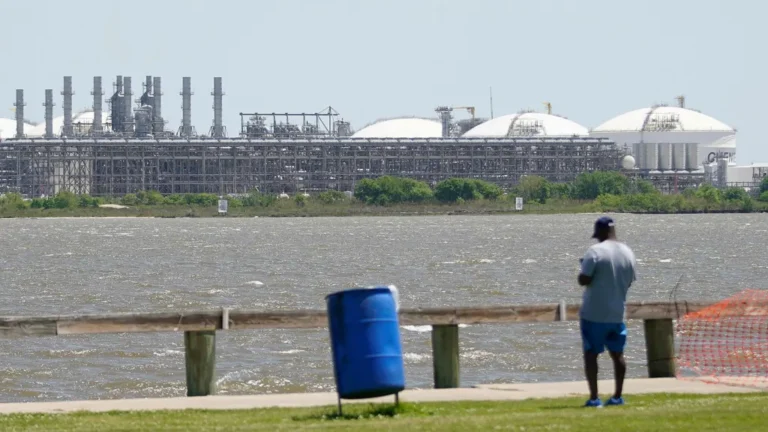 Liquefied natural gas export terminal in Cameron Parish, Louisiana, where US LNG shipments are driving economic growth and supplying global markets.