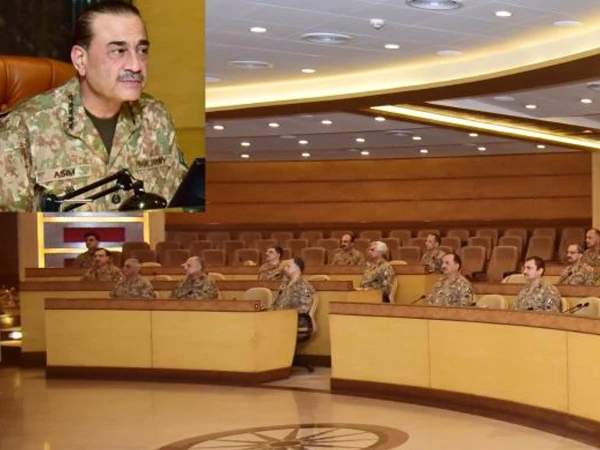 Field Marshal Syed Asim Munir presiding over the 276th Corps Commanders' Conference at General Headquarters in Rawalpindi.