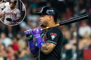Ketel Marte Arizona Diamondbacks second baseman scores during a game against the Braves