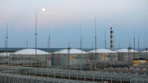 Smoke and flames after reported Ukrainian drone strike in Nizhnekamsk Tatarstan