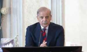 Prime Minister Shehbaz Sharif speaks about the Makkah defence pact at a cabinet meeting