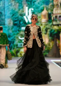 Laam Fashion Week runway showcasing Pakistani designers in Lahore.