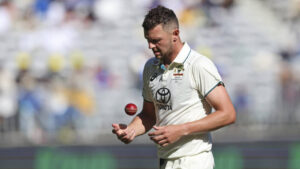 Josh Hazlewood in action for Australia ahead of the AUS vs Bangladesh Test
