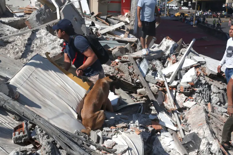 Rescue teams respond after powerful Colombia earthquake damages buildings