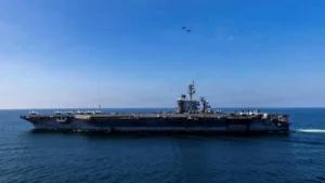 USS Lincoln US aircraft carrier deployed in the Middle East during military operations
