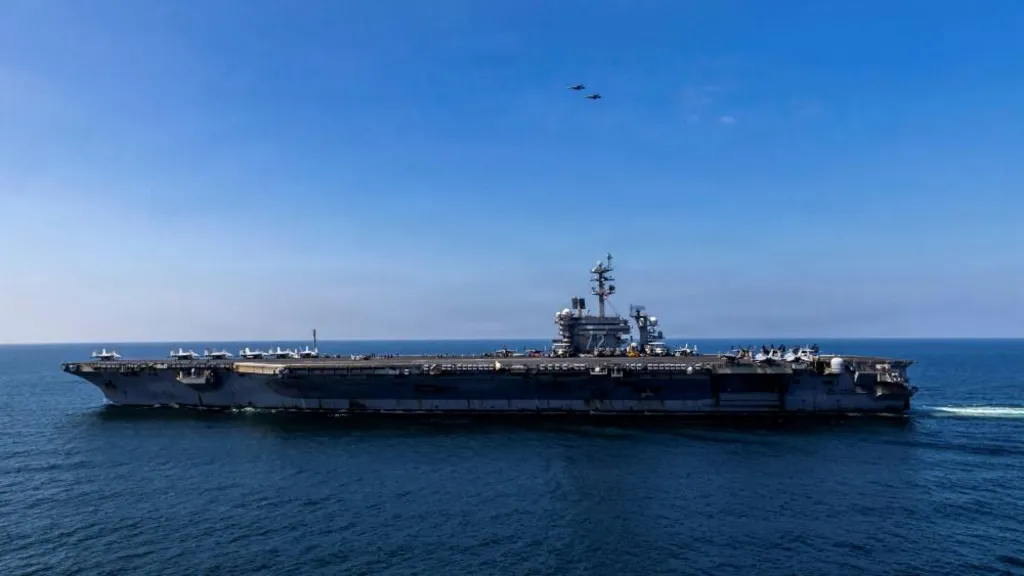 USS Lincoln US aircraft carrier deployed in the Middle East during military operations