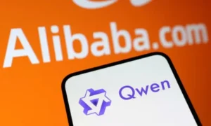Alibaba's Qwen3.8-Max artificial intelligence model displayed during its official launch announcement.