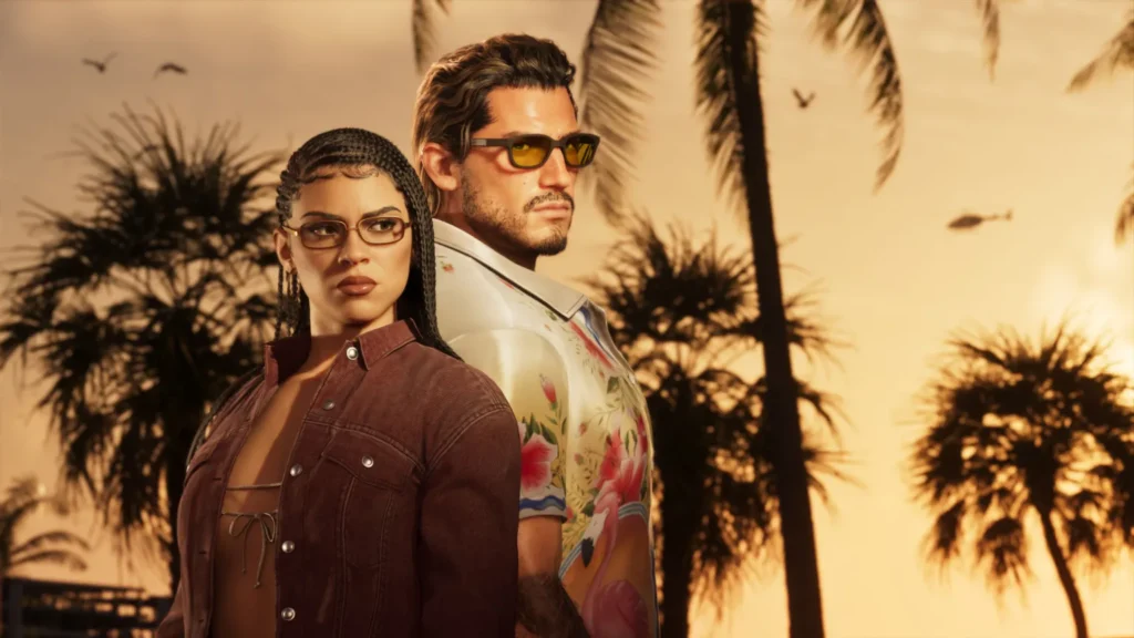 GTA 6 Vice City gameplay scene showing Rockstar's upcoming Grand Theft Auto game