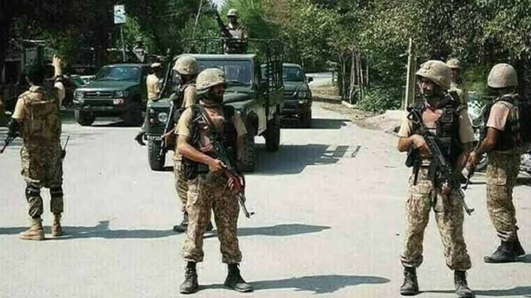 Security forces operation against armed attackers following a terror attack attempt in Mashkel Balochistan