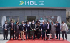 HBL President Muhammad Nassir Salim and LUMHS Vice Chancellor Prof Dr Ikram Din Ujjan at the new Jamshoro branch inauguration.