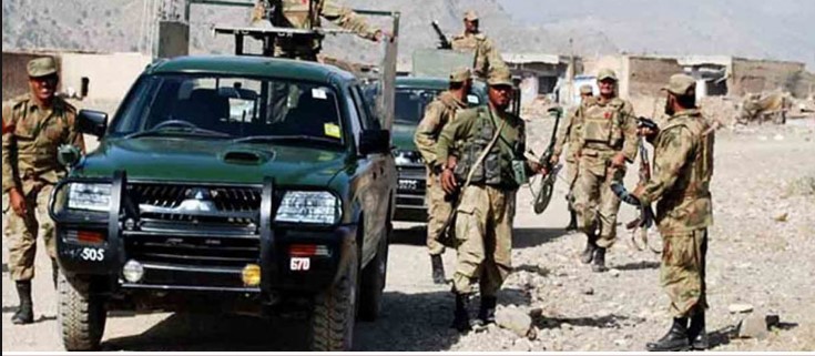 Security personnel during a counterterrorism operation in Khyber Pakhtunkhwa.
