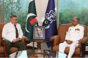 Admiral Naveed Ashraf holds talks with Belarus Chief of the General Staff Major General Pavel Muraveiko in Islamabad.