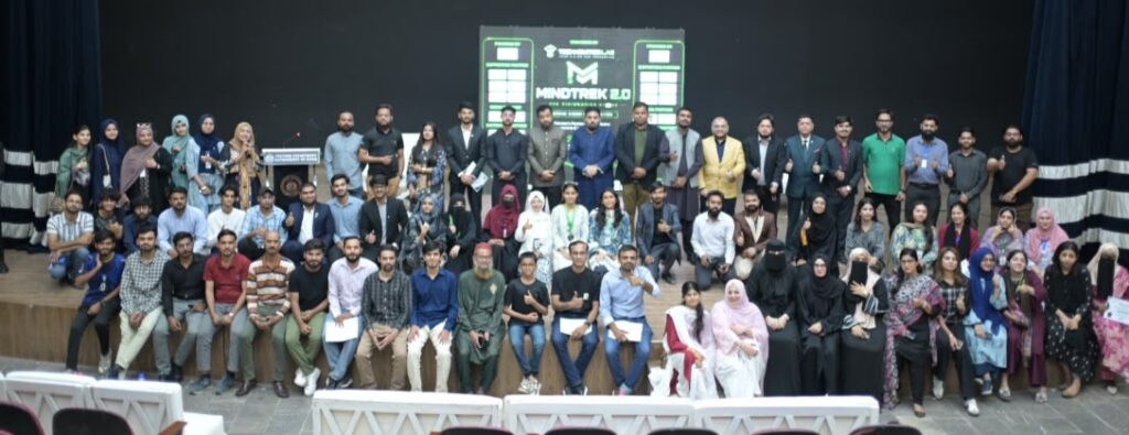 Students, entrepreneurs and industry experts attend the MindTrek 2.0 event in Karachi.