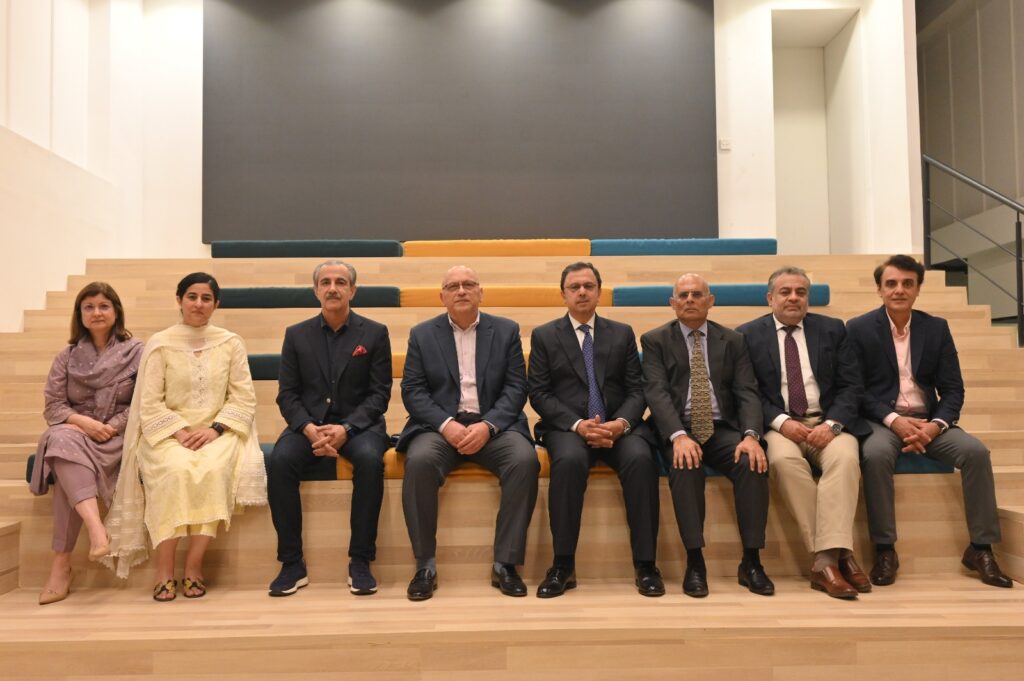 Chairman Atif Bajwa and the new 1LINK Board of Directors attend the company's first board meeting in Karachi.