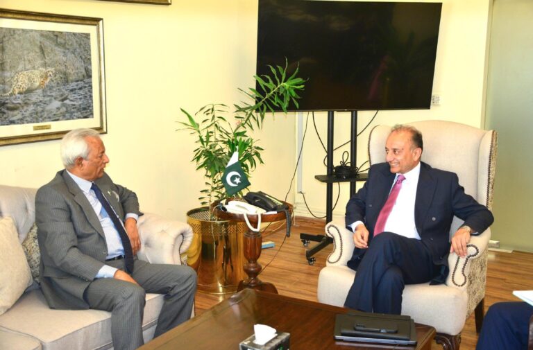 Governor Nehal Hashmi and Senator Musadik Malik discuss the Urban Forest Initiative in Islamabad.