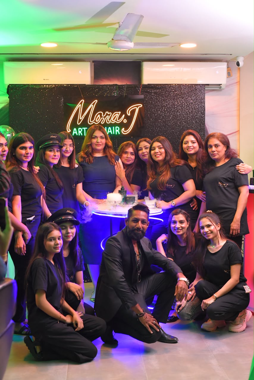 Mona J showcasing her newly launched premium haircare products.