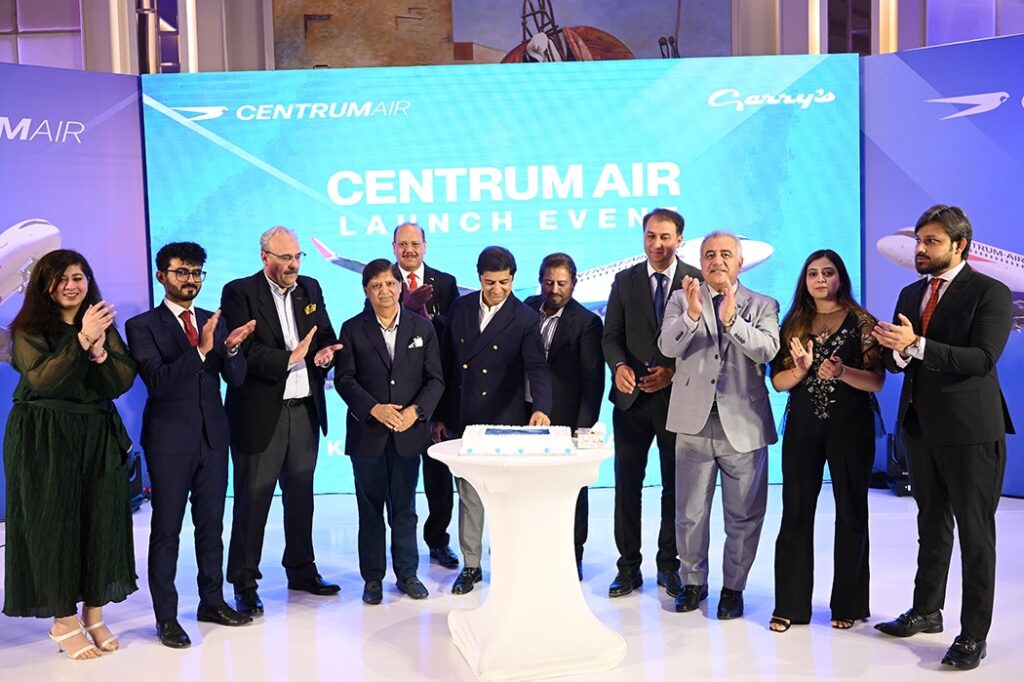 Gerry’s Group and Centrum Air executives at the launch ceremony for the new Karachi–Tashkent direct flight service.