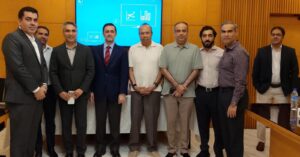 Italian Consul General Fabrizio Bielli with Medicam Group leadership at the company’s Karachi head office