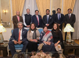 Pakistan Ambassador Syed Haider Shah with visiting PGA delegates and embassy officials