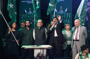 Murad Ali Shah and Arts Council Karachi officials attend Independence Festival with music and qawwali performances.