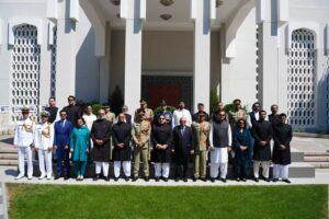 Pakistan Embassy Beijing flag-hoisting ceremony marking Pakistan’s 79th Independence Day in 2026.