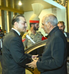 Field Marshal Asim Munir with Pakistan Army veterans at an Independence Day reception in Rawalpindi.