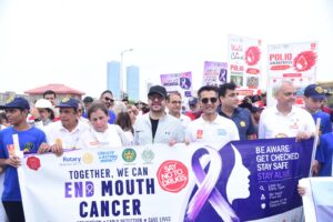 Rotary Karachi Walk for mouth cancer, polio awareness and drug abuse prevention