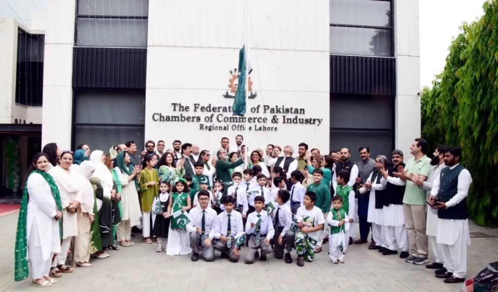 FPCCI and Rotary Club Lahore Crescent flag-hoisting ceremony marking Pakistan Independence Day