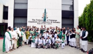 FPCCI and Rotary Club Lahore Crescent flag-hoisting ceremony marking Pakistan Independence Day