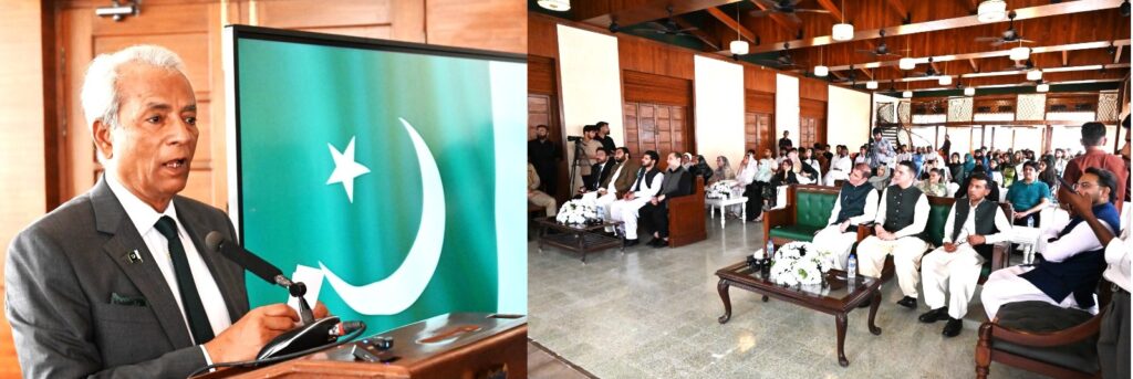 Governor Sindh Nehal Hashmi visiting NJV School and meeting students