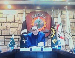 FPCCI President Atif Ikram Sheikh addresses the ECO-CCI meeting on regional trade and investment.