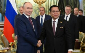 Vladimir Putin meets Myanmar leader Min Aung Hlaing in Moscow on August 18 2026