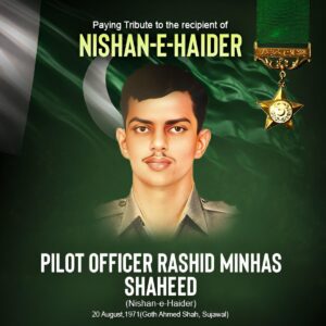 Pilot Officer Rashid Minhas Shaheed remembered on his 55th shahadat anniversary in Pakistan.