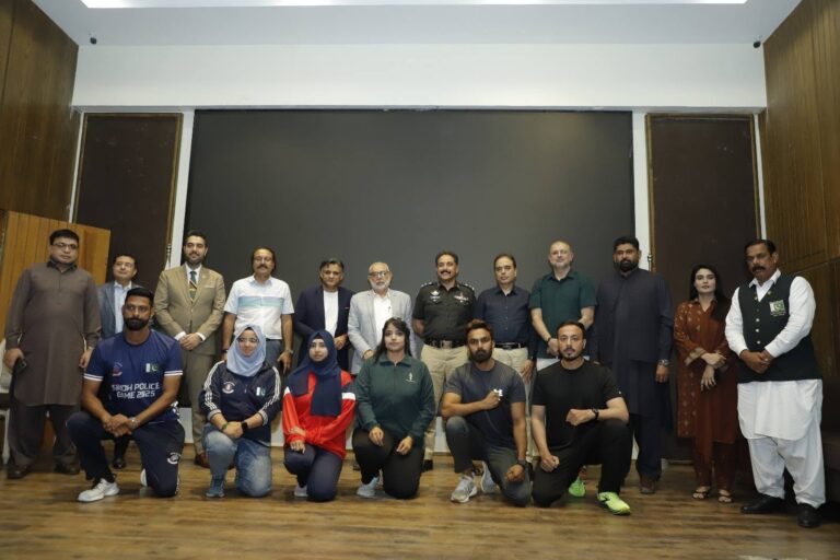 Sindh Police Sports Board meeting with businessmen coaches and athletes in Karachi