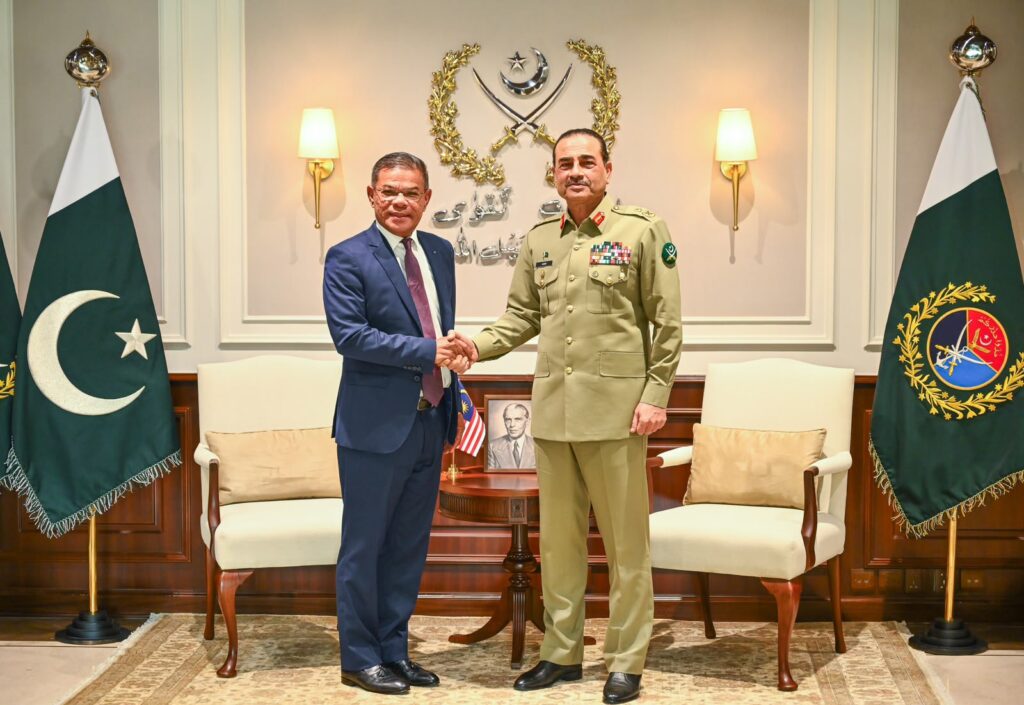 Asim Munir meeting Malaysian Home Affairs Minister Saifuddin Nasution Bin Ismail at GHQ Rawalpindi