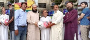 Owais Sports distributes footballs among District Central football clubs
