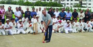 Young cricketers at the Touchme Trophy Under-15 tournament in Karachi