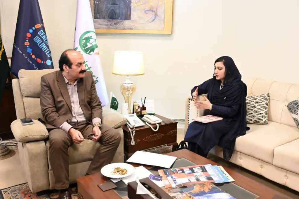 Rana Mashhood Ahmed Khan meeting Dr Robina Awan on youth opportunities