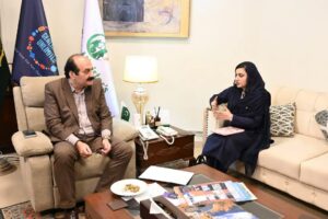 Rana Mashhood Ahmed Khan meeting Dr Robina Awan on youth opportunities